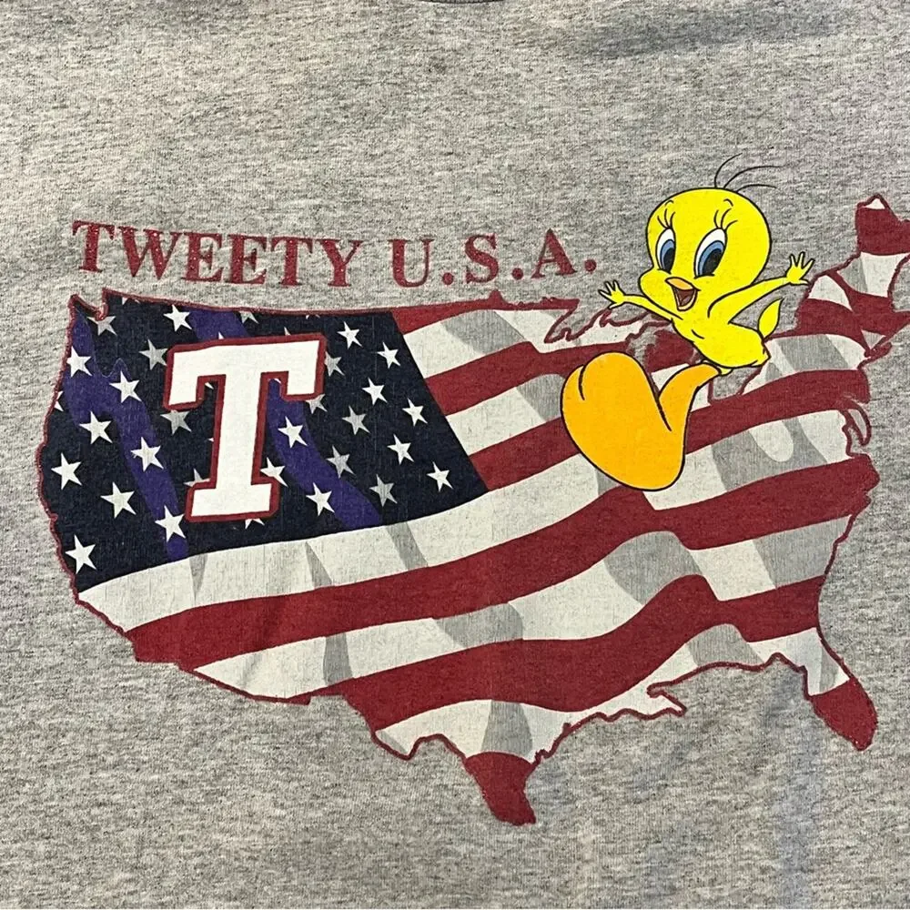 Looney Tunes Tweety Bird T Shirt Cartoon Kidcore 2000s Americana Y2K Medium